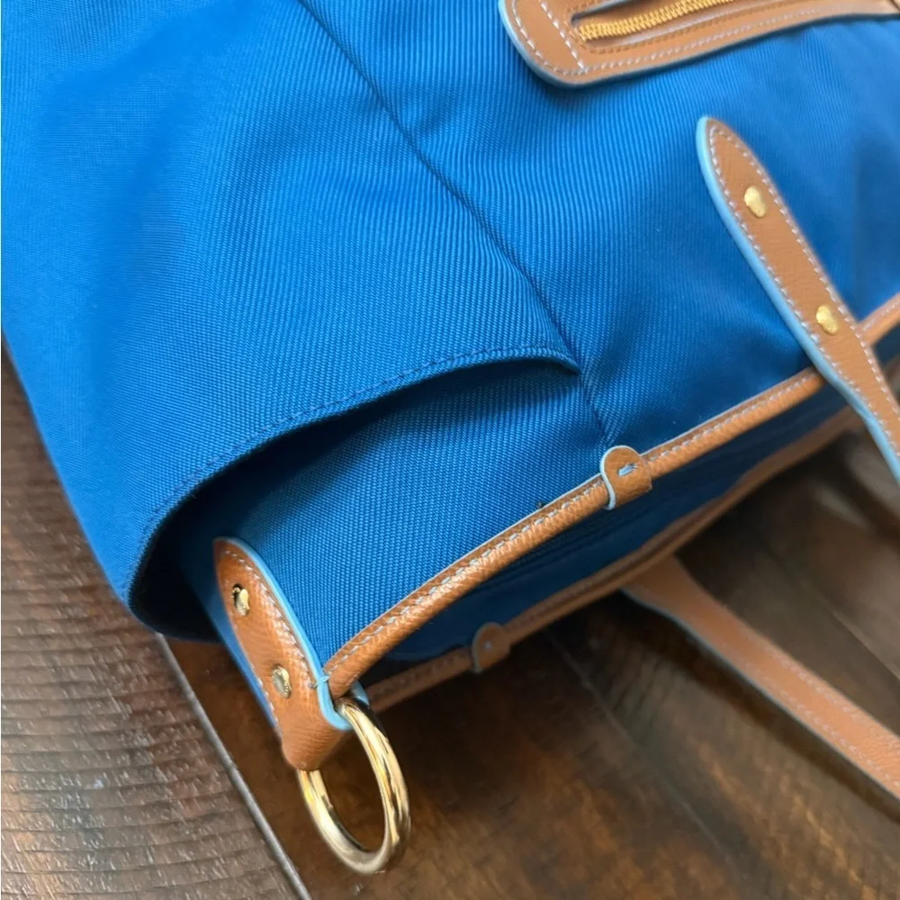 Coach Vibrant Blue and Tan Handbag